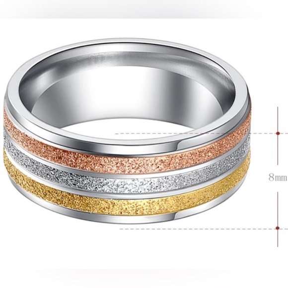 NWT-Stainless Steel Band Ring - Picture 3 of 4